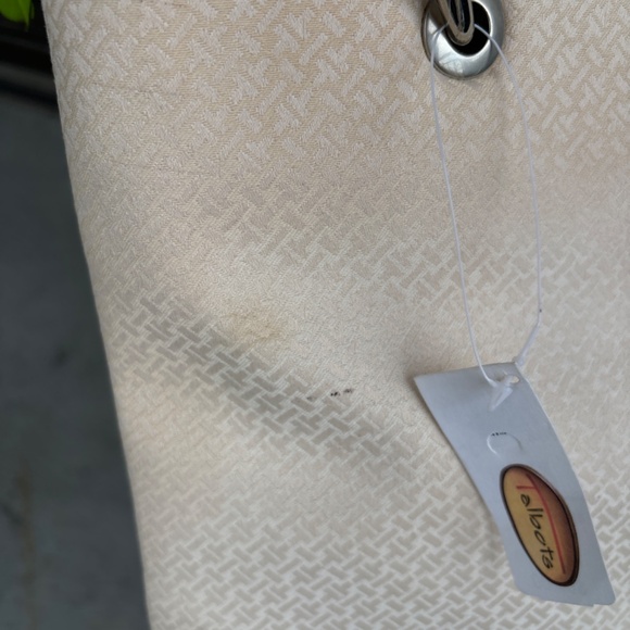 NWT Talbots Cream Tote Bag With White Leather Straps - Picture 5 of 5